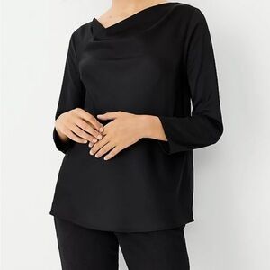 NWT Ann Taylor L Black Women's Blouse